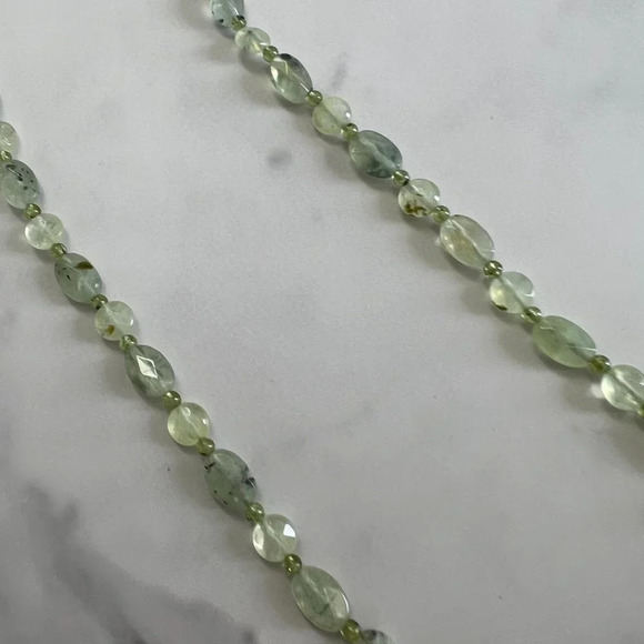 Genuine Prehnite Gemstone Bead Necklace - Picture 7 of 8